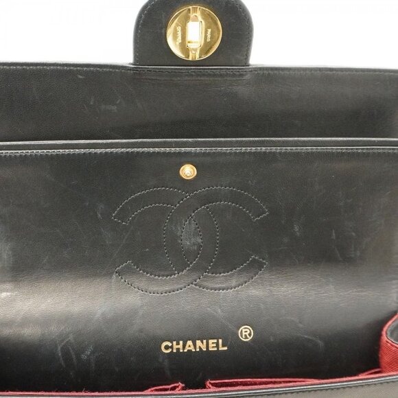 Authentic CHANEL Vintage Classic Double Flap Bag Lambskin Chain Shoulder Purse - Picture 13 of 13